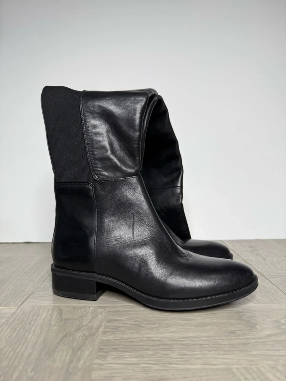 Sam Edelman Pam Black Leather Over The Knee Boot 5 1/2 M